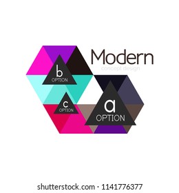 Triangle shape design abstract business logo icon design. Company logotype branding emblem idea. Vector illustration