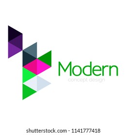 Triangle shape design abstract business logo icon design. Company logotype branding emblem idea. Vector illustration