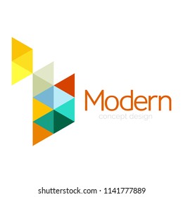 Diseño de formas triangulares diseño de iconos abstractos del logotipo de negocios. Idea del emblema de marca de logotipo de empresa. Ilustración del vector