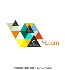 Triangle shape design abstract business logo icon design. Company logotype branding emblem idea. Vector illustration