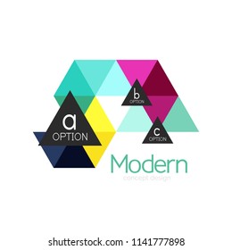 Triangle shape design abstract business logo icon design. Company logotype branding emblem idea. Vector illustration
