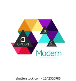 Triangle shape design abstract business logo icon design. Company logotype branding emblem idea. Vector illustration