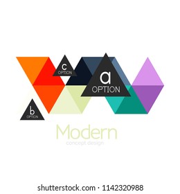 Diseño de formas triangulares diseño de iconos abstractos del logotipo de negocios. Idea del emblema de marca de logotipo de empresa. Ilustración del vector