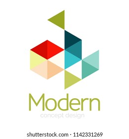 Triangle shape design abstract business logo icon design. Company logotype branding emblem idea. Vector illustration