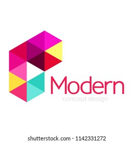 Diseño de formas triangulares diseño de iconos abstractos del logotipo de negocios. Idea del emblema de marca de logotipo de empresa. Ilustración del vector