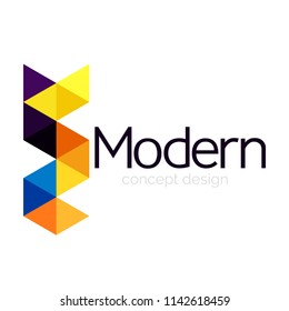 Diseño de formas triangulares diseño de iconos abstractos del logotipo de negocios. Idea del emblema de marca de logotipo de empresa. Ilustración del vector