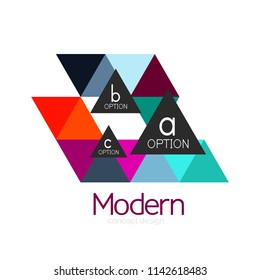Diseño de formas triangulares diseño de iconos abstractos del logotipo de negocios. Idea del emblema de marca de logotipo de empresa. Ilustración del vector