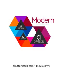 Triangle shape design abstract business logo icon design. Company logotype branding emblem idea. Vector illustration