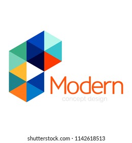 Triangle shape design abstract business logo icon design. Company logotype branding emblem idea. Vector illustration
