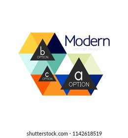 Projeto de forma triangular design abstrato ícone de logotipo de negócios. Ideia do emblema da marca de logotipo da empresa. Ilustração vetorial