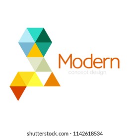 Triangle shape design abstract business logo icon design. Company logotype branding emblem idea. Vector illustration