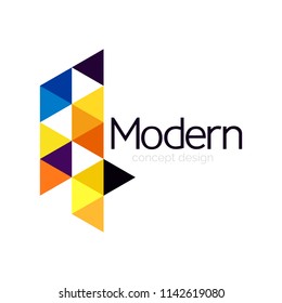 Triangle shape design abstract business logo icon design. Company logotype branding emblem idea. Vector illustration