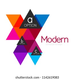 Diseño de formas triangulares diseño de iconos abstractos del logotipo de negocios. Idea del emblema de marca de logotipo de empresa. Ilustración del vector