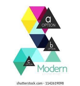 Diseño de formas triangulares diseño de iconos abstractos del logotipo de negocios. Idea del emblema de marca de logotipo de empresa. Ilustración del vector