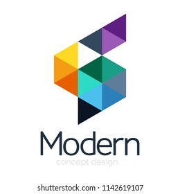 Triangle shape design abstract business logo icon design. Company logotype branding emblem idea. Vector illustration