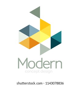 Triangle shape design abstract business logo icon design. Company logotype branding emblem idea. Vector illustration