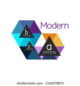 Triangle shape design abstract business logo icon design. Company logotype branding emblem idea. Vector illustration