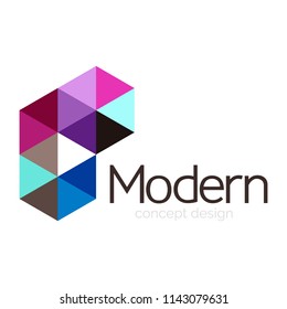 Diseño de formas triangulares diseño de iconos abstractos del logotipo de negocios. Idea del emblema de marca de logotipo de empresa. Ilustración del vector