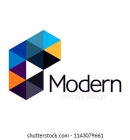 Diseño de formas triangulares diseño de iconos abstractos del logotipo de negocios. Idea del emblema de marca de logotipo de empresa. Ilustración del vector