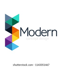 Triangle shape design abstract business logo icon design. Company logotype branding emblem idea. Vector illustration