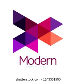 Triangle shape design abstract business logo icon design. Company logotype branding emblem idea. Vector illustration