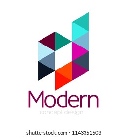 Diseño de formas triangulares diseño de iconos abstractos del logotipo de negocios. Idea del emblema de marca de logotipo de empresa. Ilustración del vector