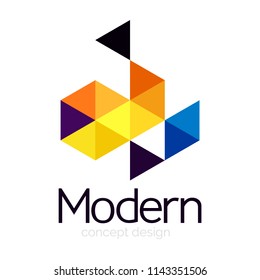 Triangle shape design abstract business logo icon design. Company logotype branding emblem idea. Vector illustration