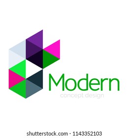 Triangle shape design abstract business logo icon design. Company logotype branding emblem idea. Vector illustration