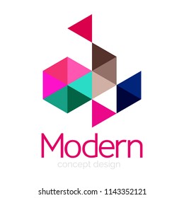 Triangle shape design abstract business logo icon design. Company logotype branding emblem idea. Vector illustration