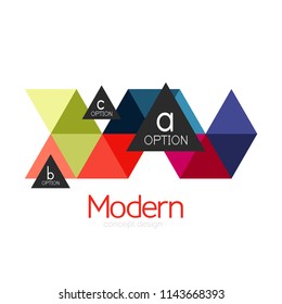 Triangle shape design abstract business logo icon design. Company logotype branding emblem idea. Vector illustration