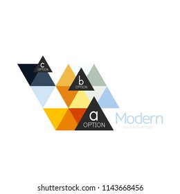Triangle shape design abstract business logo icon design. Company logotype branding emblem idea. Vector illustration