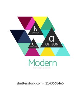 Triangle shape design abstract business logo icon design. Company logotype branding emblem idea. Vector illustration