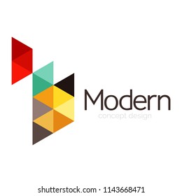 Projeto de forma triangular design abstrato ícone de logotipo de negócios. Ideia do emblema da marca de logotipo da empresa. Ilustração vetorial