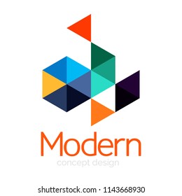 Triangle shape design abstract business logo icon design. Company logotype branding emblem idea. Vector illustration