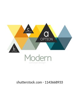 Diseño de formas triangulares diseño de iconos abstractos del logotipo de negocios. Idea del emblema de marca de logotipo de empresa. Ilustración del vector