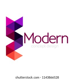 Triangle shape design abstract business logo icon design. Company logotype branding emblem idea. Vector illustration
