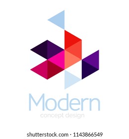 Triangle shape design abstract business logo icon design. Company logotype branding emblem idea. Vector illustration