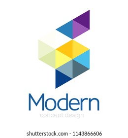 Triangle shape design abstract business logo icon design. Company logotype branding emblem idea. Vector illustration