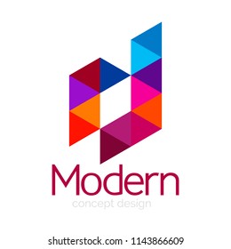 Diseño de formas triangulares diseño de iconos abstractos del logotipo de negocios. Idea del emblema de marca de logotipo de empresa. Ilustración del vector
