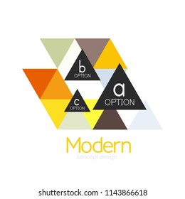Triangle shape design abstract business logo icon design. Company logotype branding emblem idea. Vector illustration