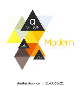 Diseño de formas triangulares diseño de iconos abstractos del logotipo de negocios. Idea del emblema de marca de logotipo de empresa. Ilustración del vector