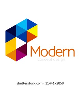 Triangle shape design abstract business logo icon design. Company logotype branding emblem idea. Vector illustration