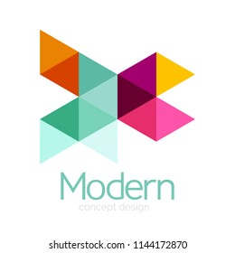Triangle shape design abstract business logo icon design. Company logotype branding emblem idea. Vector illustration
