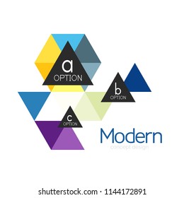 Triangle shape design abstract business logo icon design. Company logotype branding emblem idea. Vector illustration