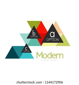 Diseño de formas triangulares diseño de iconos abstractos del logotipo de negocios. Idea del emblema de marca de logotipo de empresa. Ilustración del vector