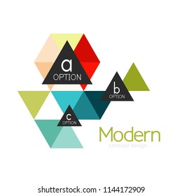Diseño de formas triangulares diseño de iconos abstractos del logotipo de negocios. Idea del emblema de marca de logotipo de empresa. Ilustración del vector