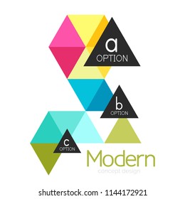 Diseño de formas triangulares diseño de iconos abstractos del logotipo de negocios. Idea del emblema de marca de logotipo de empresa. Ilustración del vector