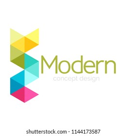 Diseño de formas triangulares diseño de iconos abstractos del logotipo de negocios. Idea del emblema de marca de logotipo de empresa. Ilustración del vector