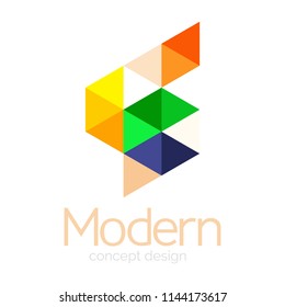 Triangle shape design abstract business logo icon design. Company logotype branding emblem idea. Vector illustration