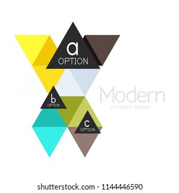 Diseño de formas triangulares diseño de iconos abstractos del logotipo de negocios. Idea del emblema de marca de logotipo de empresa. Ilustración del vector